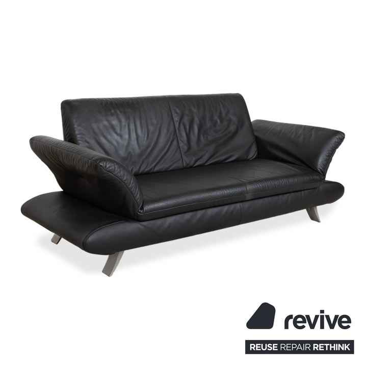 Koinor Rossini Zweisitzer Leder Sofa Schwarz Couch manuelle Funktion