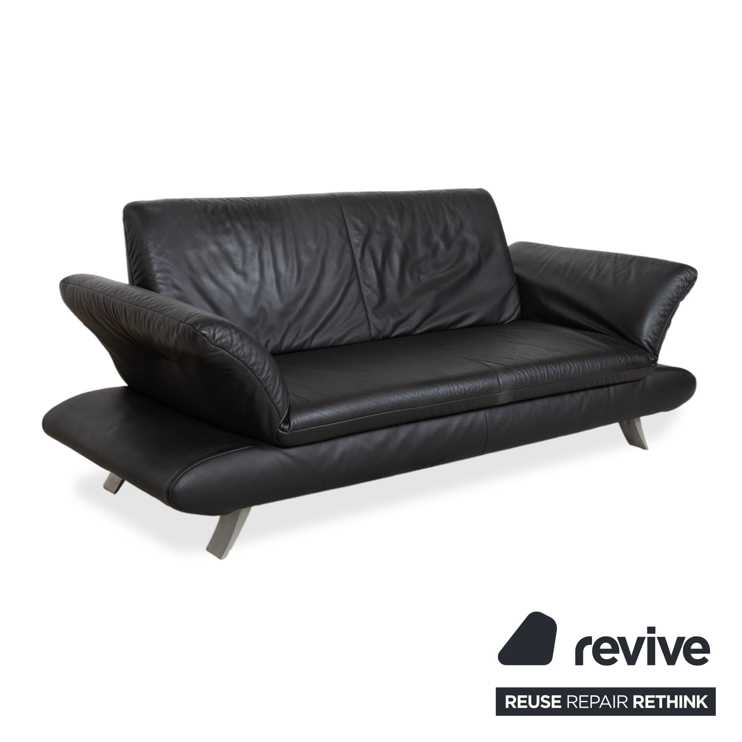 Koinor Rossini Zweisitzer Leder Sofa Schwarz Couch manuelle Funktion