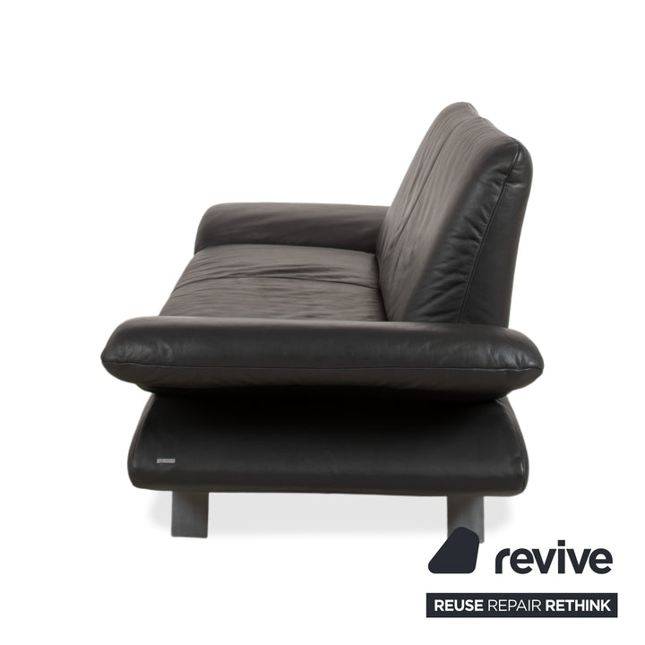 Koinor Rossini Zweisitzer Leder Sofa Schwarz Couch manuelle Funktion