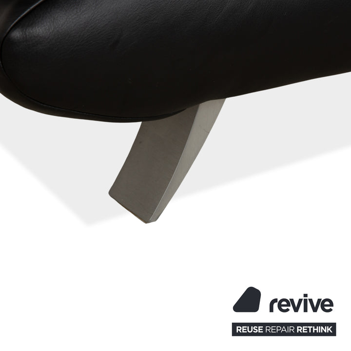 Koinor Rossini Zweisitzer Leder Sofa Schwarz manuelle Funktion Couch