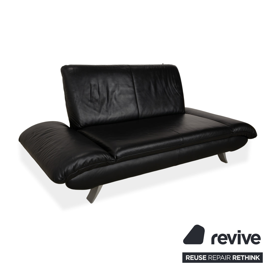 Koinor Rossini Zweisitzer Leder Sofa Schwarz manuelle Funktion Couch