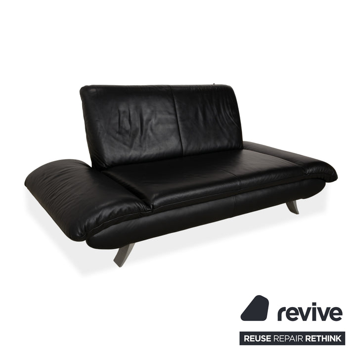 Koinor Rossini Zweisitzer Leder Sofa Schwarz manuelle Funktion Couch