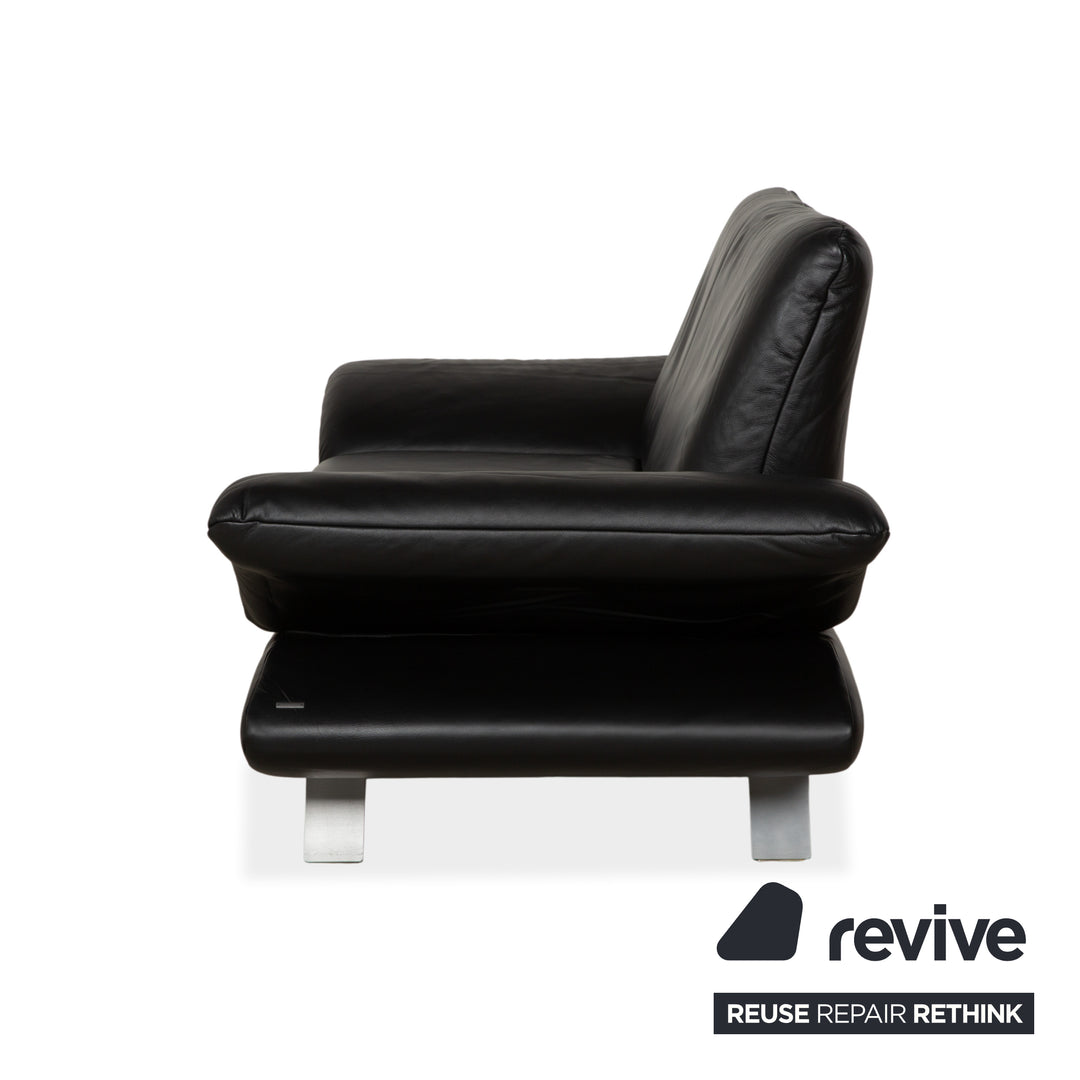 Koinor Rossini Zweisitzer Leder Sofa Schwarz manuelle Funktion Couch
