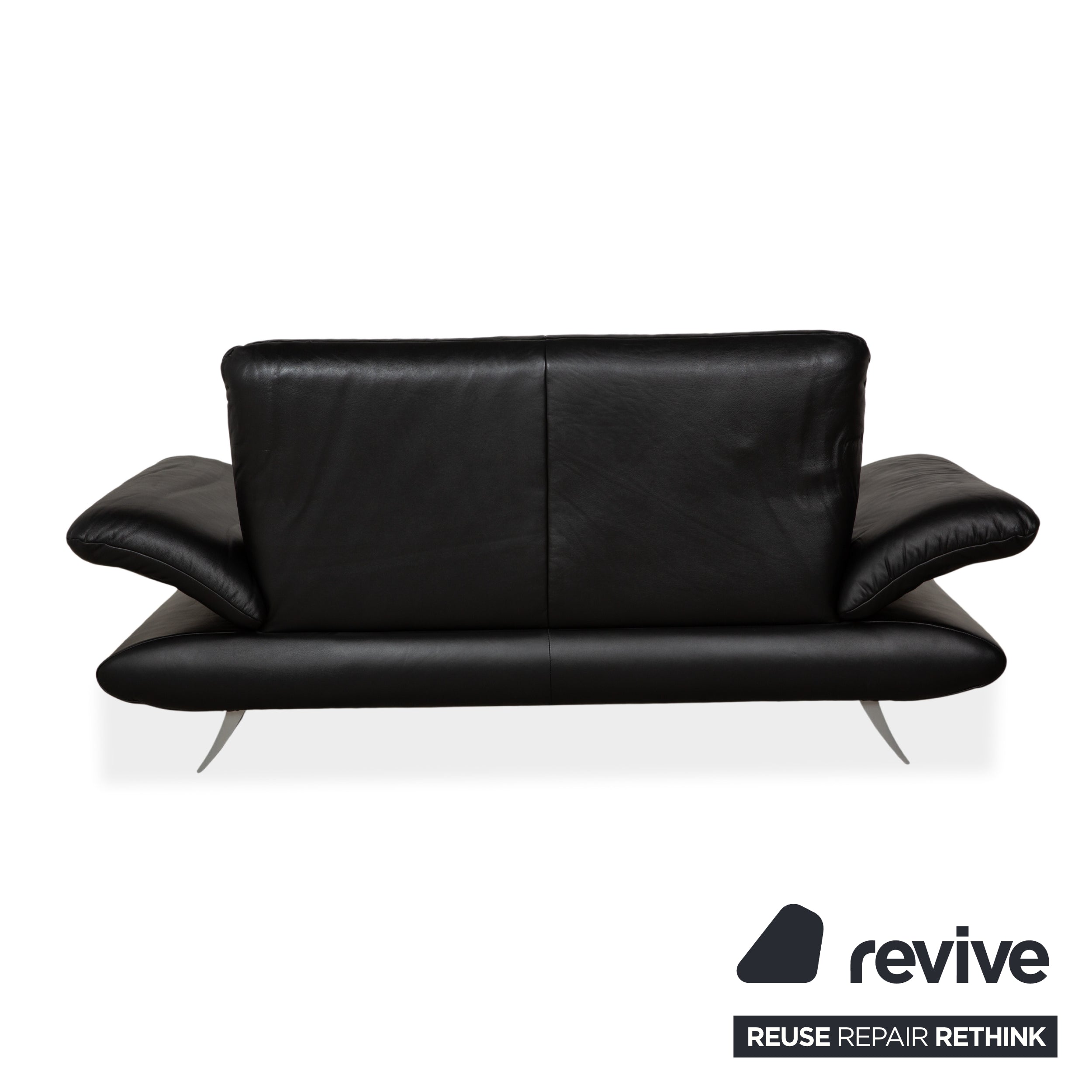 Koinor Rossini Zweisitzer Leder Sofa Schwarz manuelle Funktion Couch