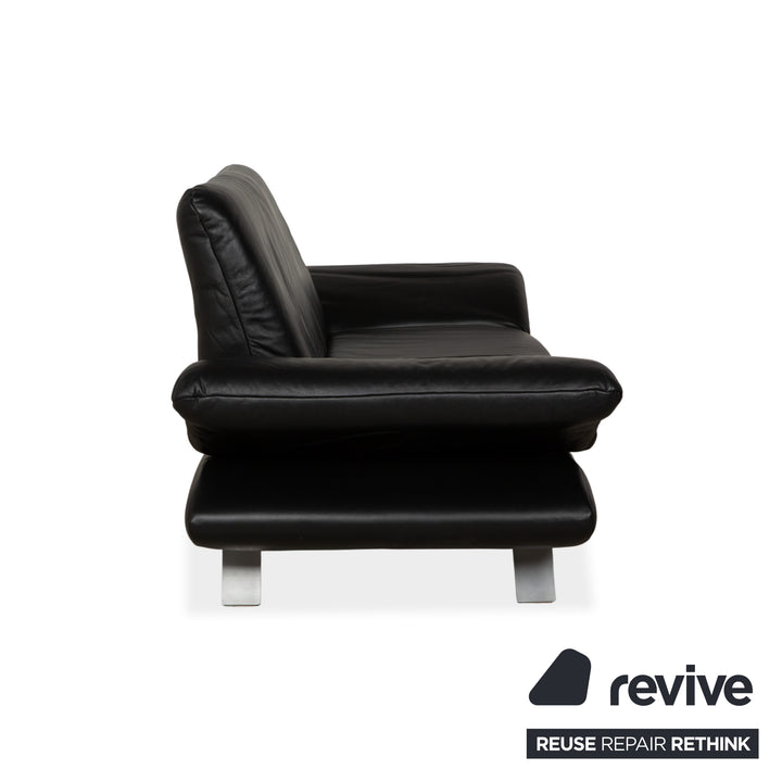 Koinor Rossini Zweisitzer Leder Sofa Schwarz manuelle Funktion Couch