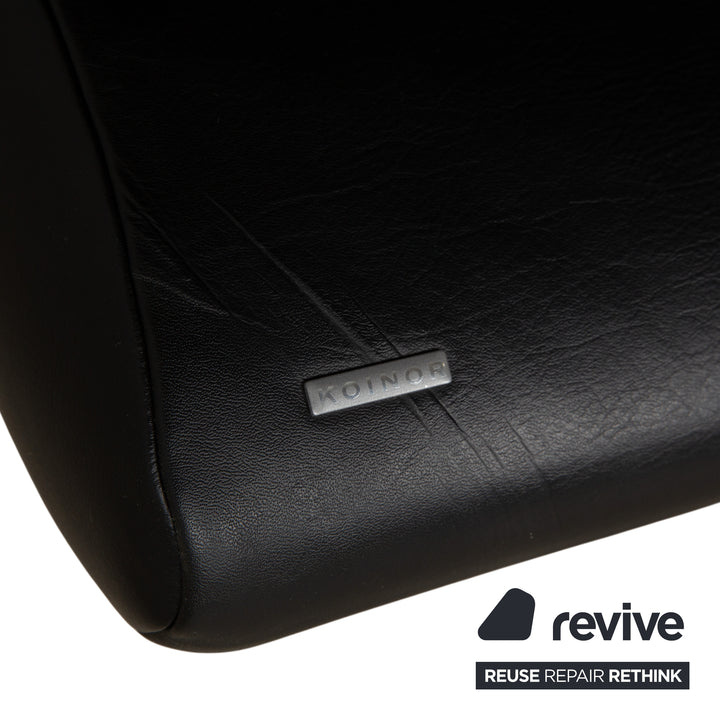 Koinor Rossini Zweisitzer Leder Sofa Schwarz manuelle Funktion Couch