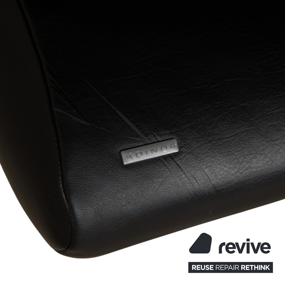Koinor Rossini Zweisitzer Leder Sofa Schwarz manuelle Funktion Couch