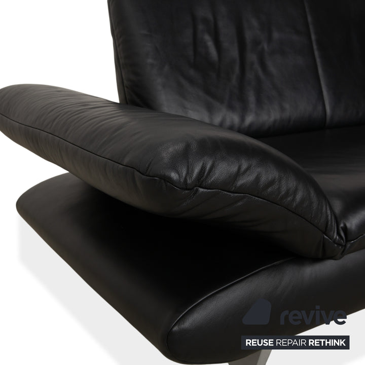 Koinor Rossini Zweisitzer Leder Sofa Schwarz manuelle Funktion Couch
