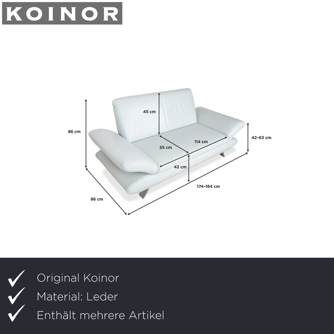 Koinor Rossini Zweisitzer Sofa Sessel Hellblau manuelle Funktion
