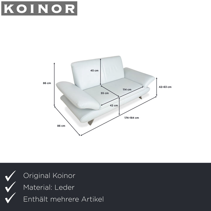 Koinor Rossini Zweisitzer Sofa Sessel Hellblau manuelle Funktion