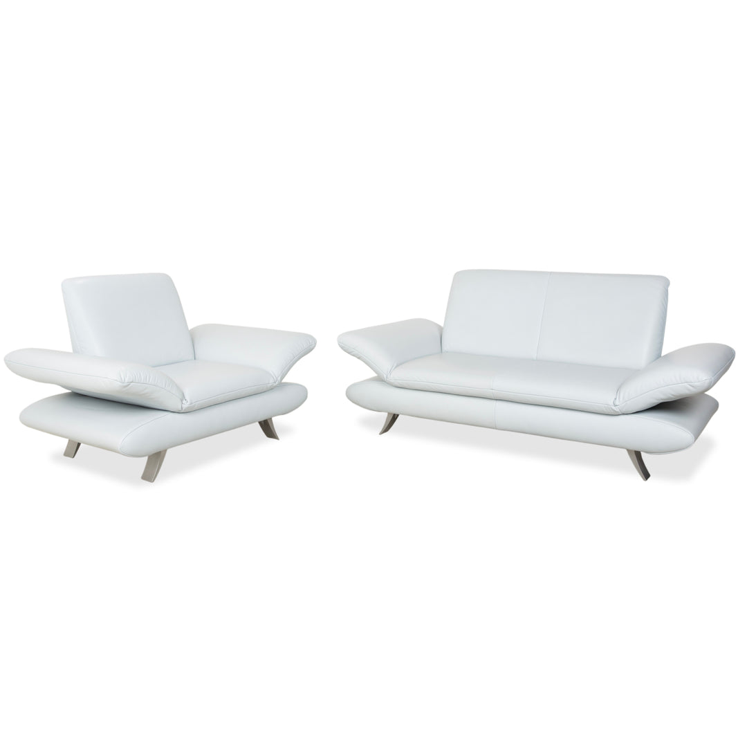 Koinor Rossini tweezitsbank fauteuil lichtblauw handmatige functie
