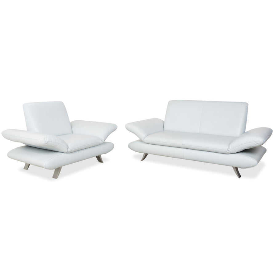 Koinor Rossini tweezitsbank fauteuil lichtblauw handmatige functie