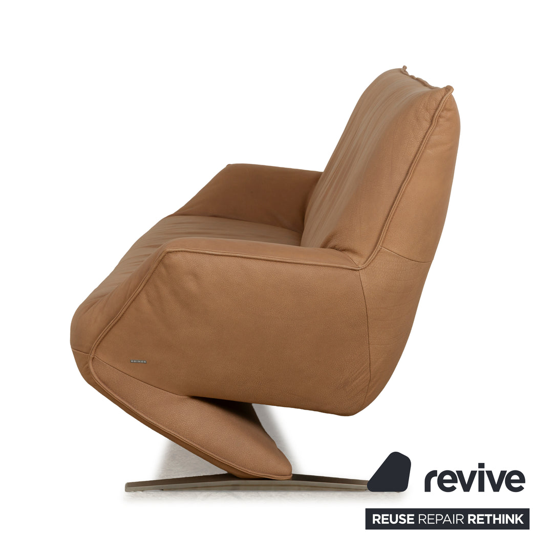 Koinor Safira Leder Dreisitzer Beige Camel Sofa Couch