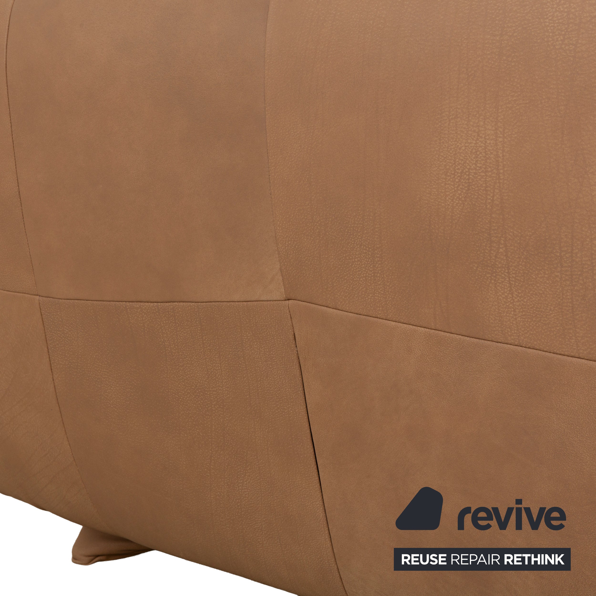 Canapé trois places Koinor Safira en cuir beige camel