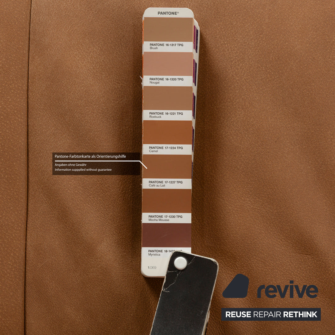 Canapé trois places Koinor Safira en cuir beige camel