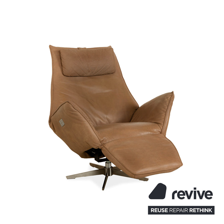 Koinor Safira Leather Armchair Beige Camel electr. Battery function