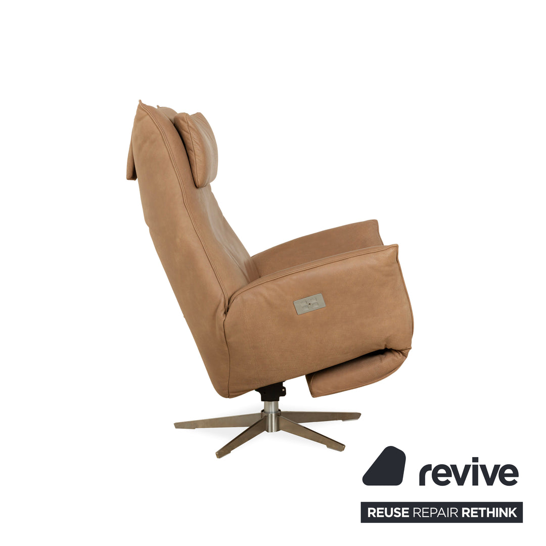 Koinor Safira Leather Armchair Beige Camel electr. Battery function