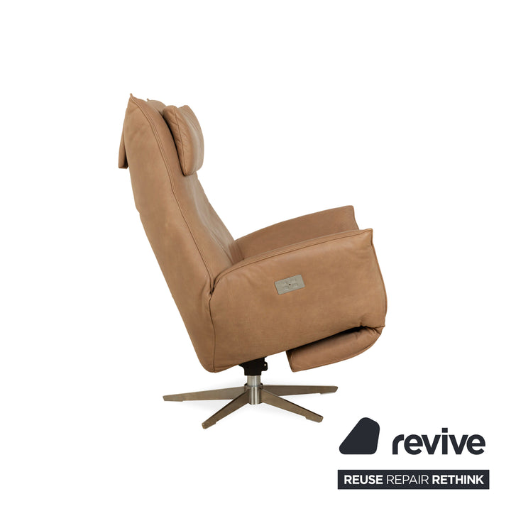 Koinor Safira Leather Armchair Beige Camel electr. Battery function