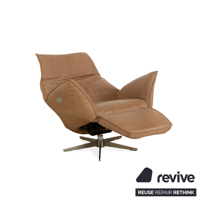 Koinor Safira Leather Armchair Beige Camel electr. Battery function