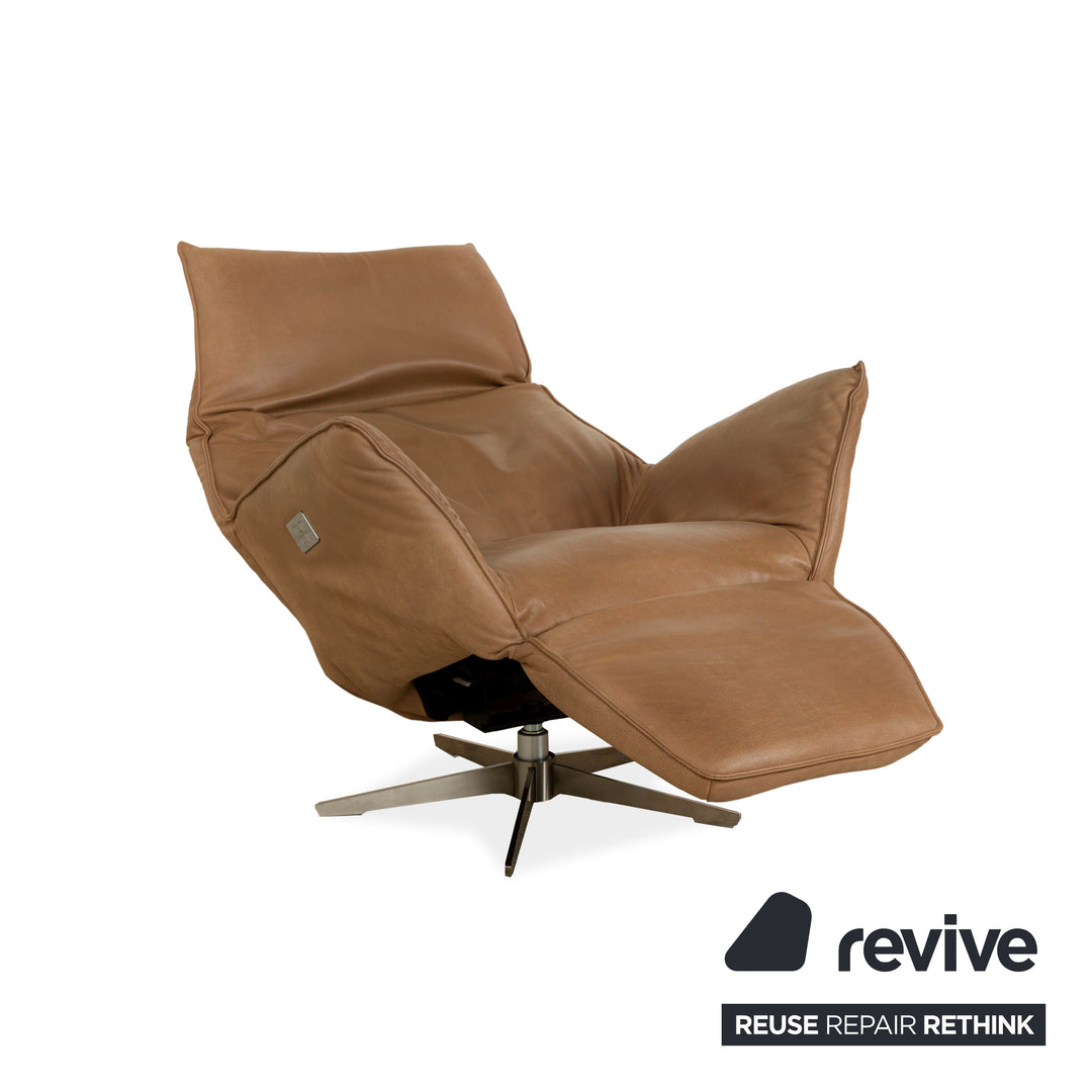 Koinor Safira Leather Armchair Beige Camel electr. Battery function