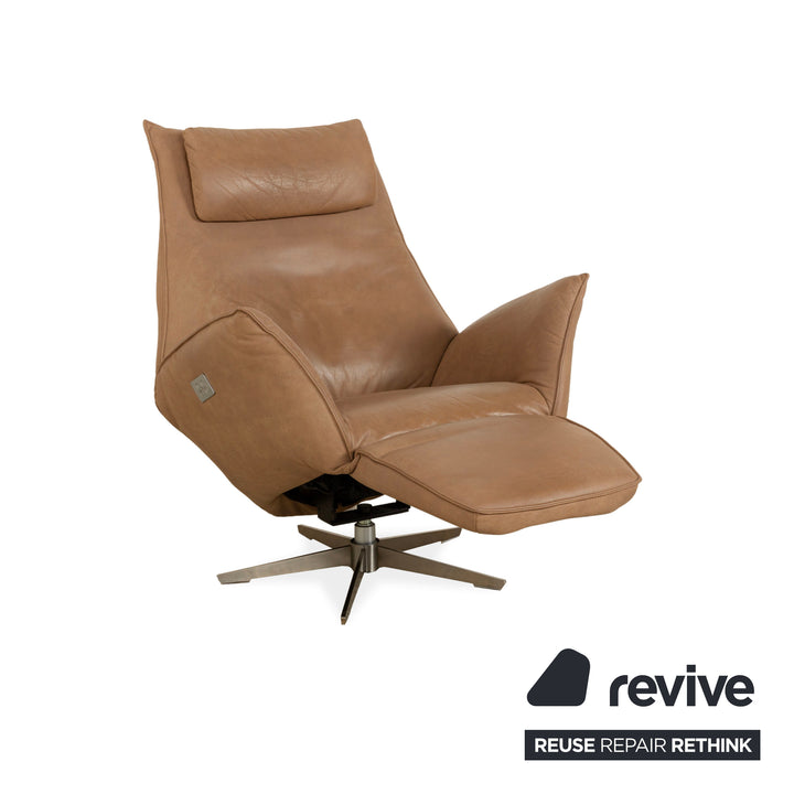 Koinor Safira Leather Armchair Beige Camel electr. Battery function