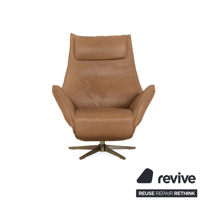 Koinor Safira Leather Armchair Beige Camel electr. Battery function