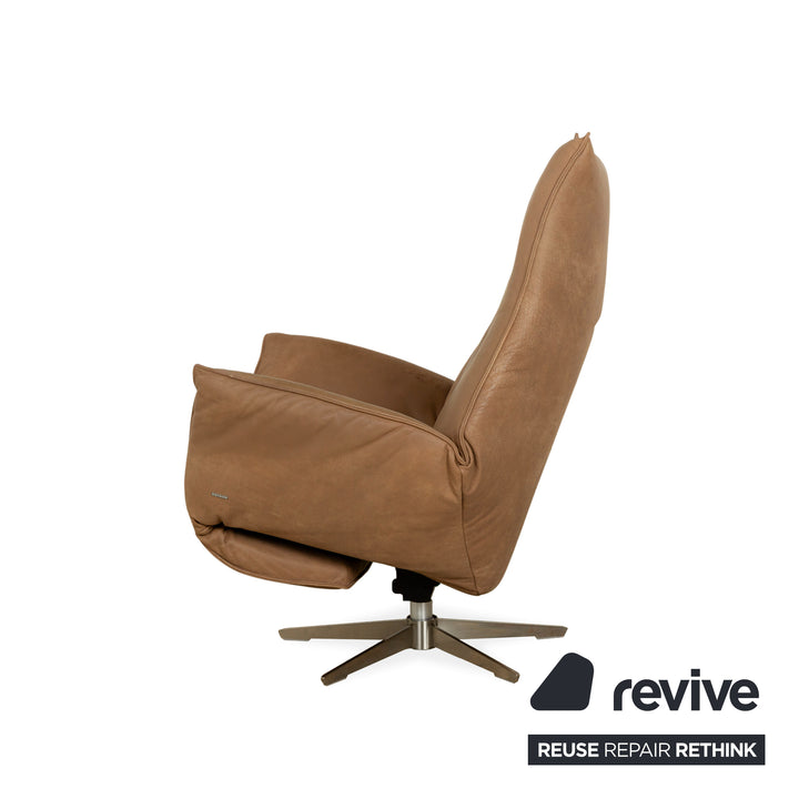 Koinor Safira Leather Armchair Beige Camel electr. Battery function