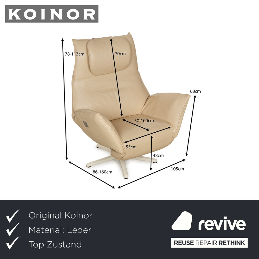 Koinor Safira Leder Sessel Beige elektrische Funktion Relaxfunktion