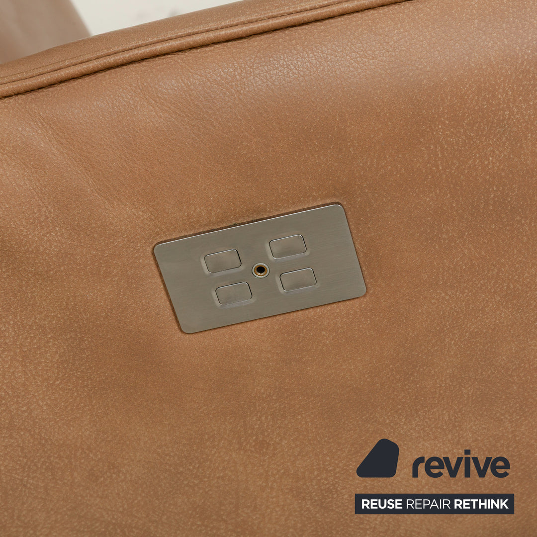 Koinor Safira Leder Sessel-Garnitur Beige Camel elektr. Funktion Akku
