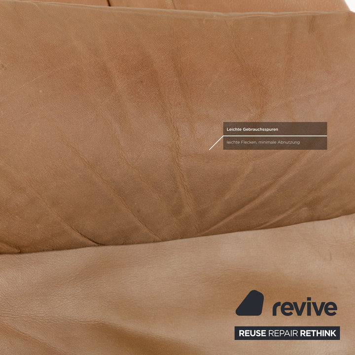 Koinor Safira Leder Sessel-Garnitur Beige Camel elektr. Funktion Akku