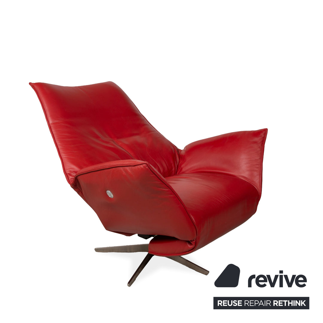 Koinor Safira lederen fauteuil rood incl. relaxfunctie en voetensteun handmatige functie