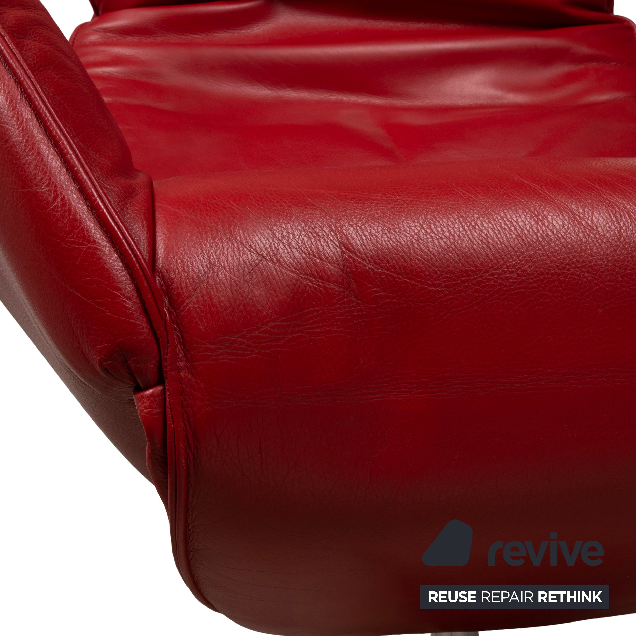 Koinor Safira Leder Sessel Rot inkl. Relaxfunktion und Fußteil manuelle Funktion