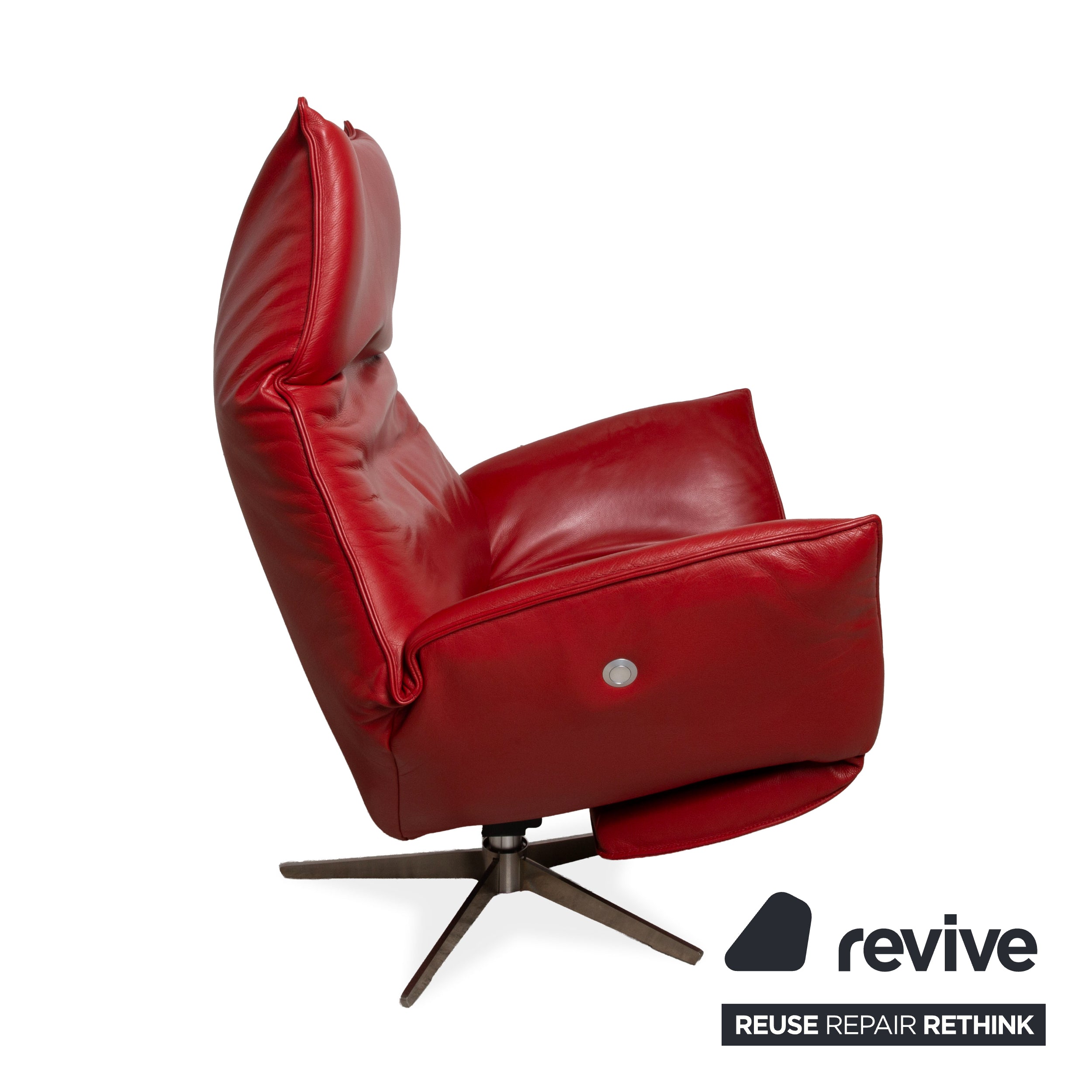 Koinor Safira Leder Sessel Rot inkl. Relaxfunktion und Fußteil manuelle Funktion