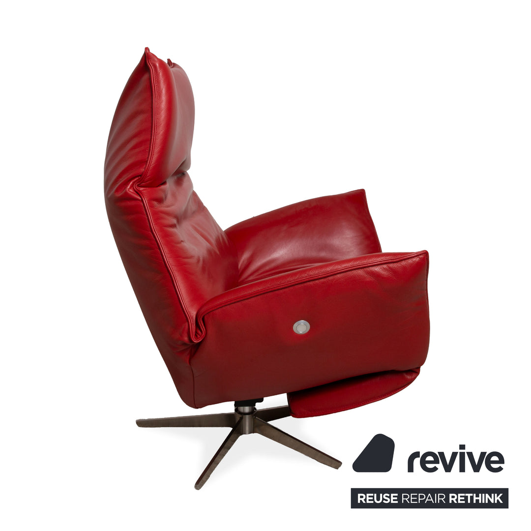 Koinor Safira Leder Sessel Rot inkl. Relaxfunktion und Fußteil manuelle Funktion
