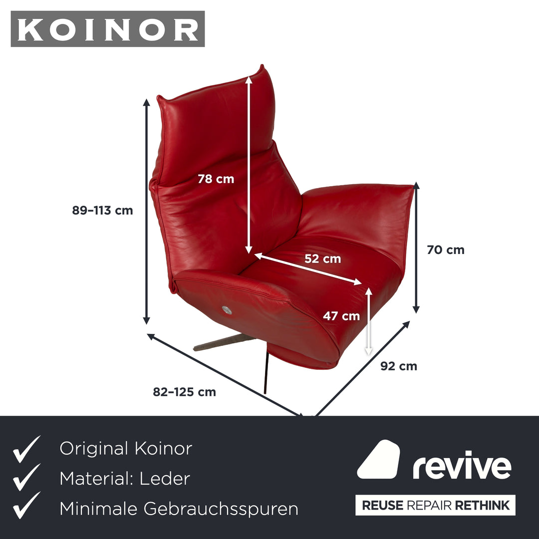 Koinor Safira Leder Sessel Rot inkl. Relaxfunktion und Fußteil manuelle Funktion