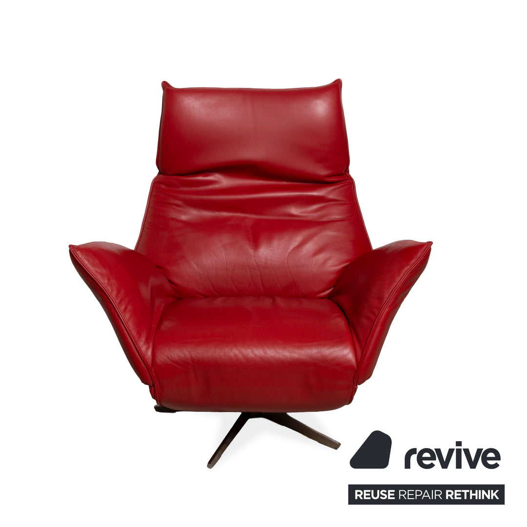 Koinor Safira lederen fauteuil rood incl. relaxfunctie en voetensteun handmatige functie