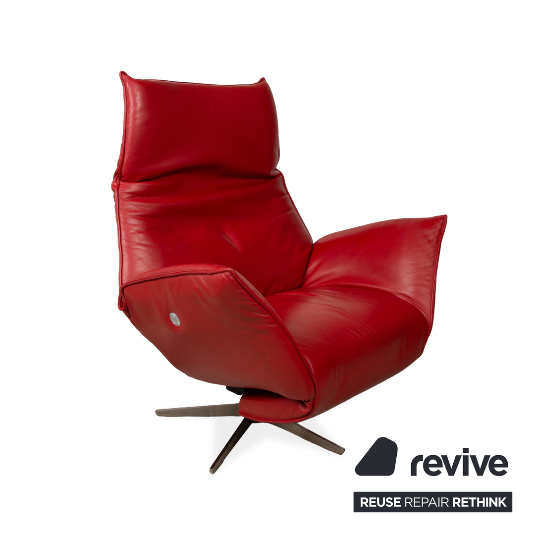 Koinor Safira Leder Sessel Rot inkl. Relaxfunktion und Fußteil manuelle Funktion