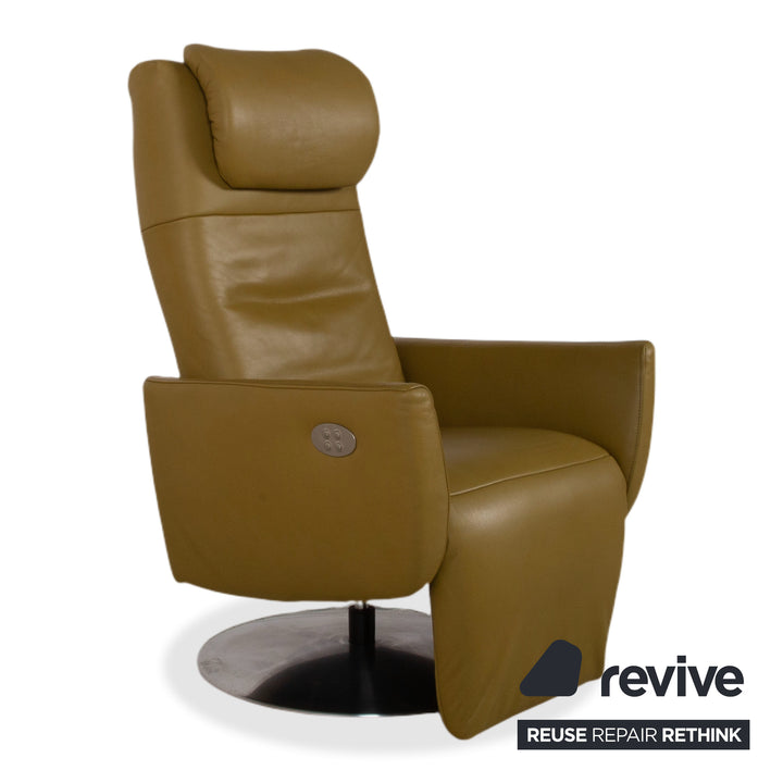 Fauteuil en cuir vert Koinor Seneca avec fonction électrique