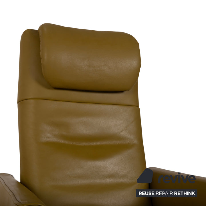 Fauteuil en cuir vert Koinor Seneca avec fonction électrique