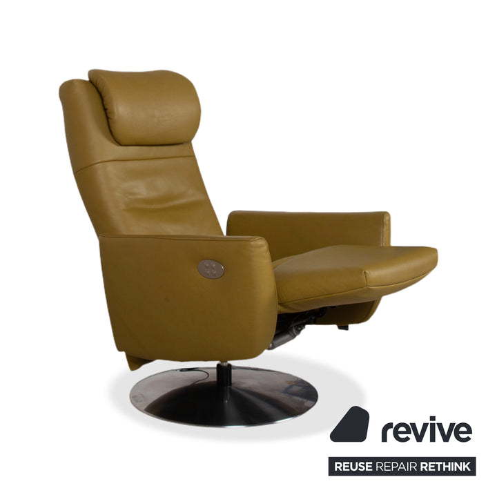 Fauteuil en cuir vert Koinor Seneca avec fonction électrique