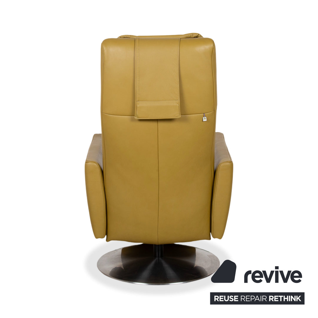 Fauteuil en cuir vert Koinor Seneca avec fonction électrique