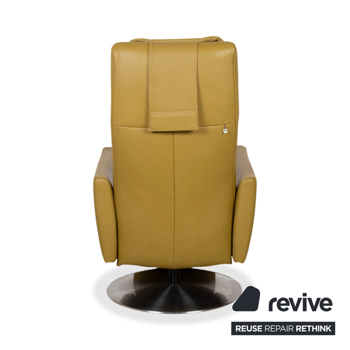 Fauteuil en cuir vert Koinor Seneca avec fonction électrique