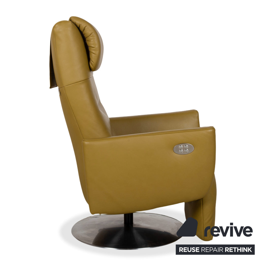 Fauteuil en cuir vert Koinor Seneca avec fonction électrique