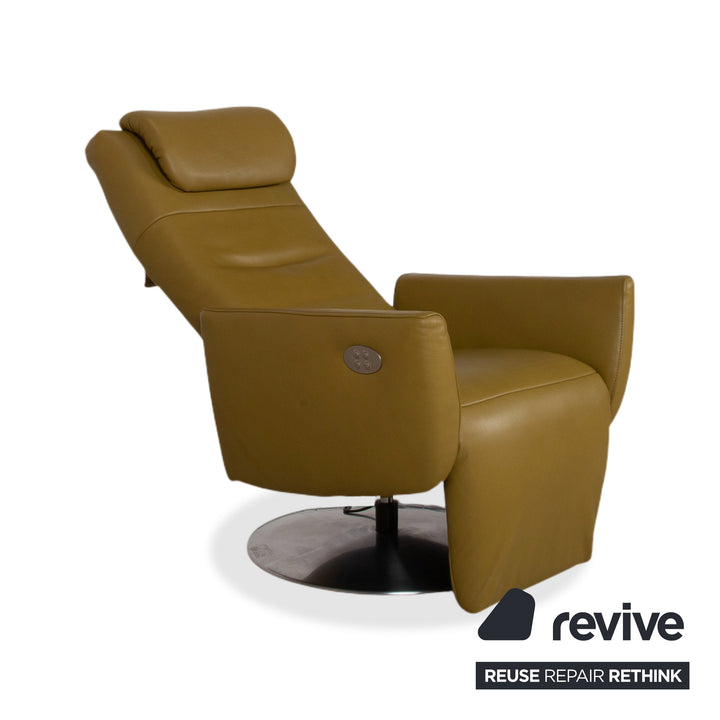 Fauteuil en cuir vert Koinor Seneca avec fonction électrique