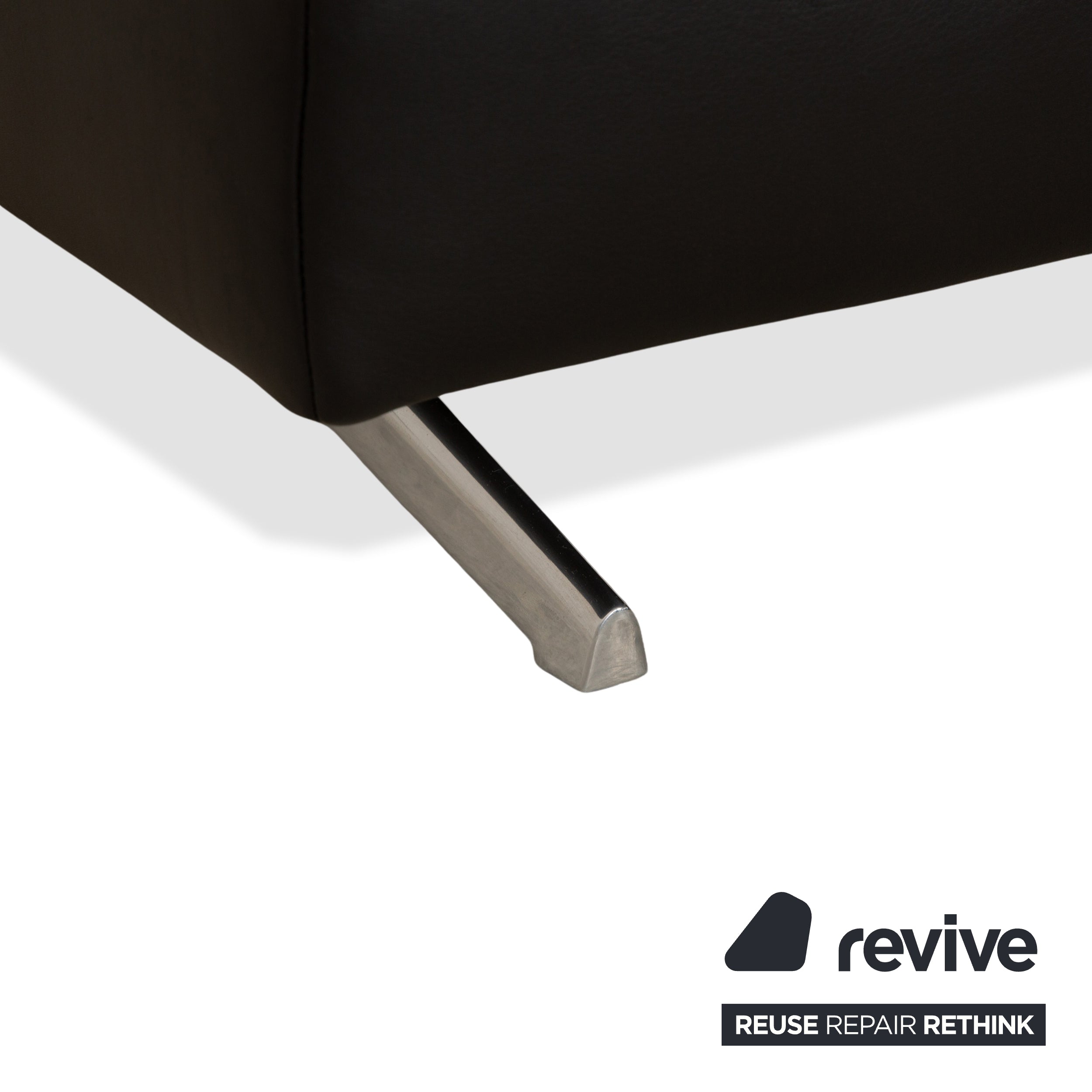 Canapé deux places en cuir noir Koinor Upgrade avec appui-tête