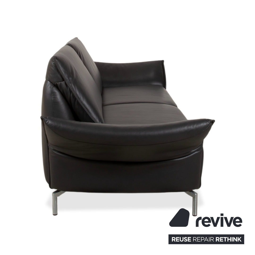Koinor Vanda Garnitur 2x Zweisitzer Leder Sofa Anthrazit Couch manuelle Funktion
