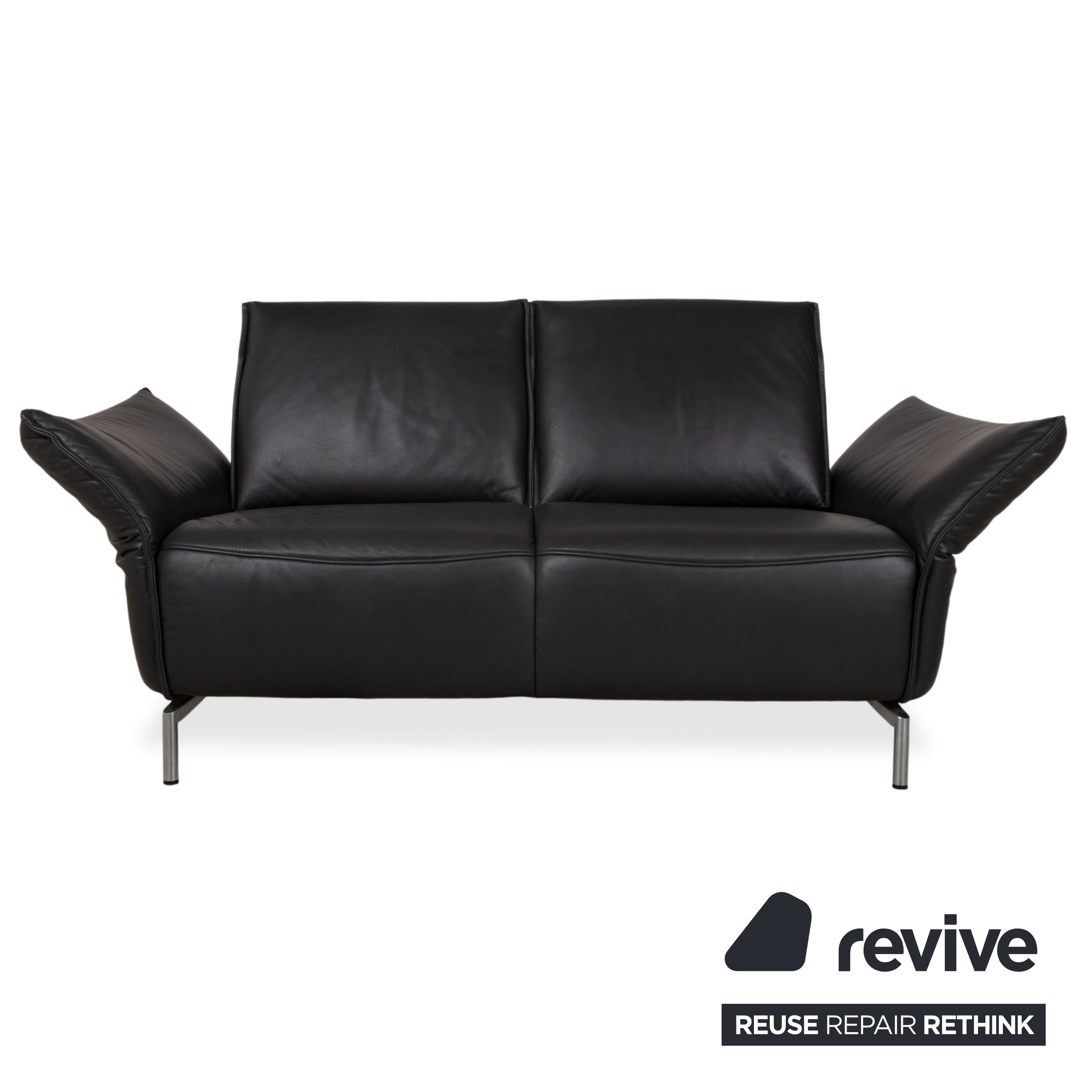 Koinor Vanda Garnitur 2x Zweisitzer Leder Sofa Anthrazit Couch manuelle Funktion