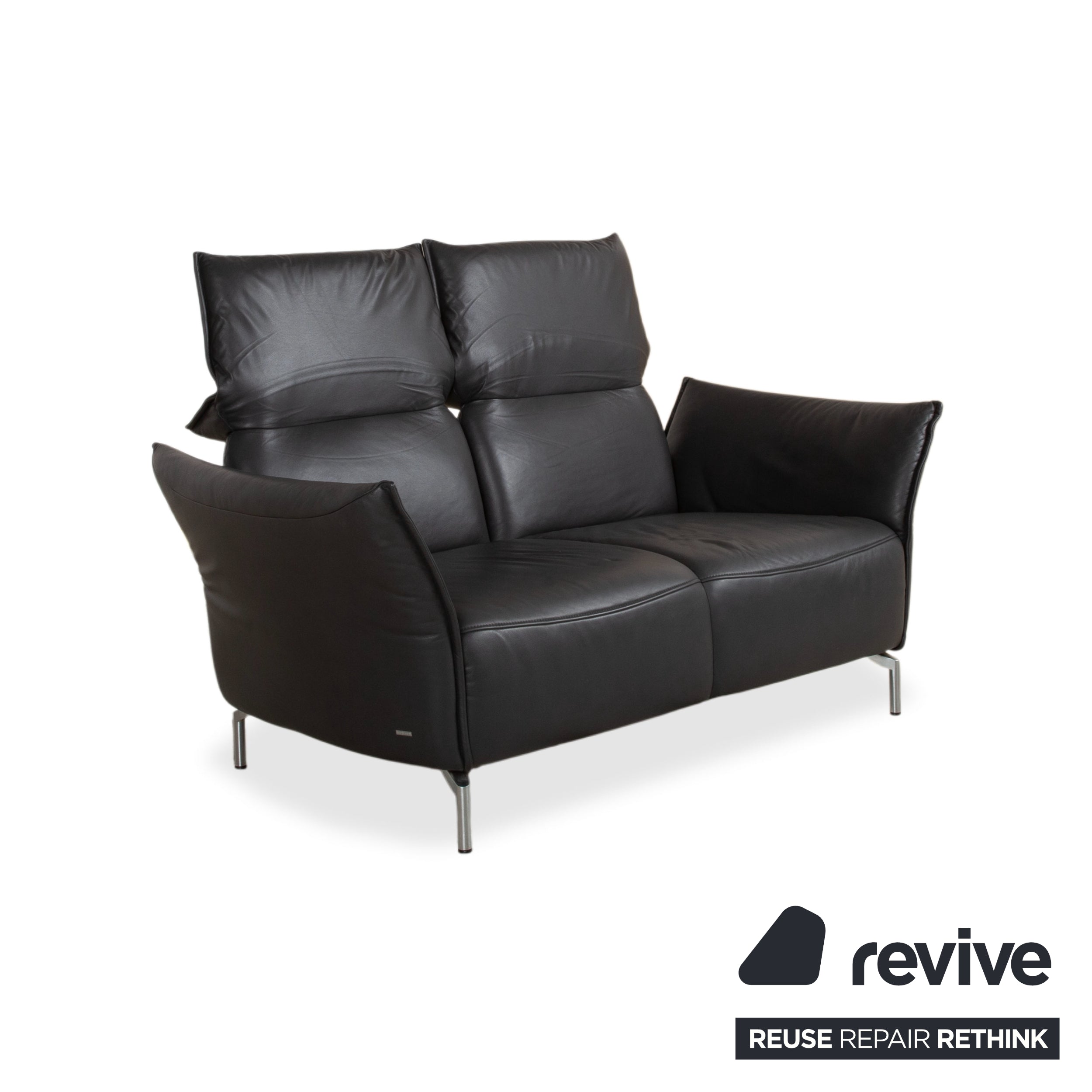 Koinor Vanda Garnitur 2x Zweisitzer Leder Sofa Anthrazit Couch manuelle Funktion