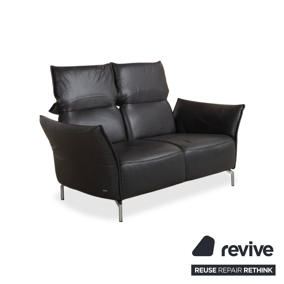 Koinor Vanda Garnitur 2x Zweisitzer Leder Sofa Anthrazit Couch manuelle Funktion