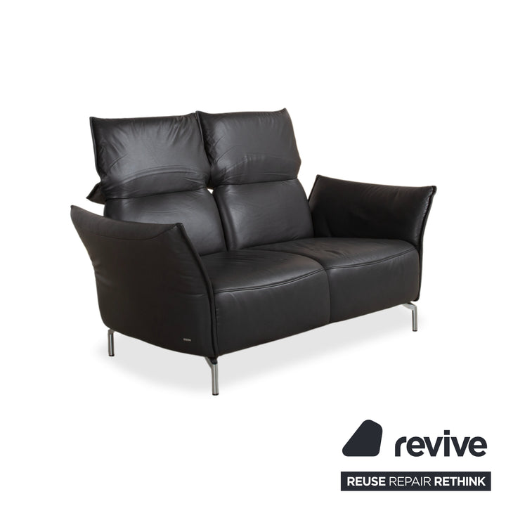Koinor Vanda Garnitur 2x Zweisitzer Leder Sofa Anthrazit Couch manuelle Funktion